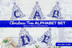 Blue Christmas Tree Alphabet Clipart Bundle - CraftNest - Digital Crafting and Art
