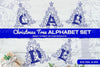 Blue Christmas Tree Alphabet Clipart Bundle