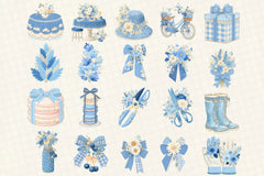 Blue Cottage Charm Clipart Bundle - CraftNest - Digital Crafting and Art
