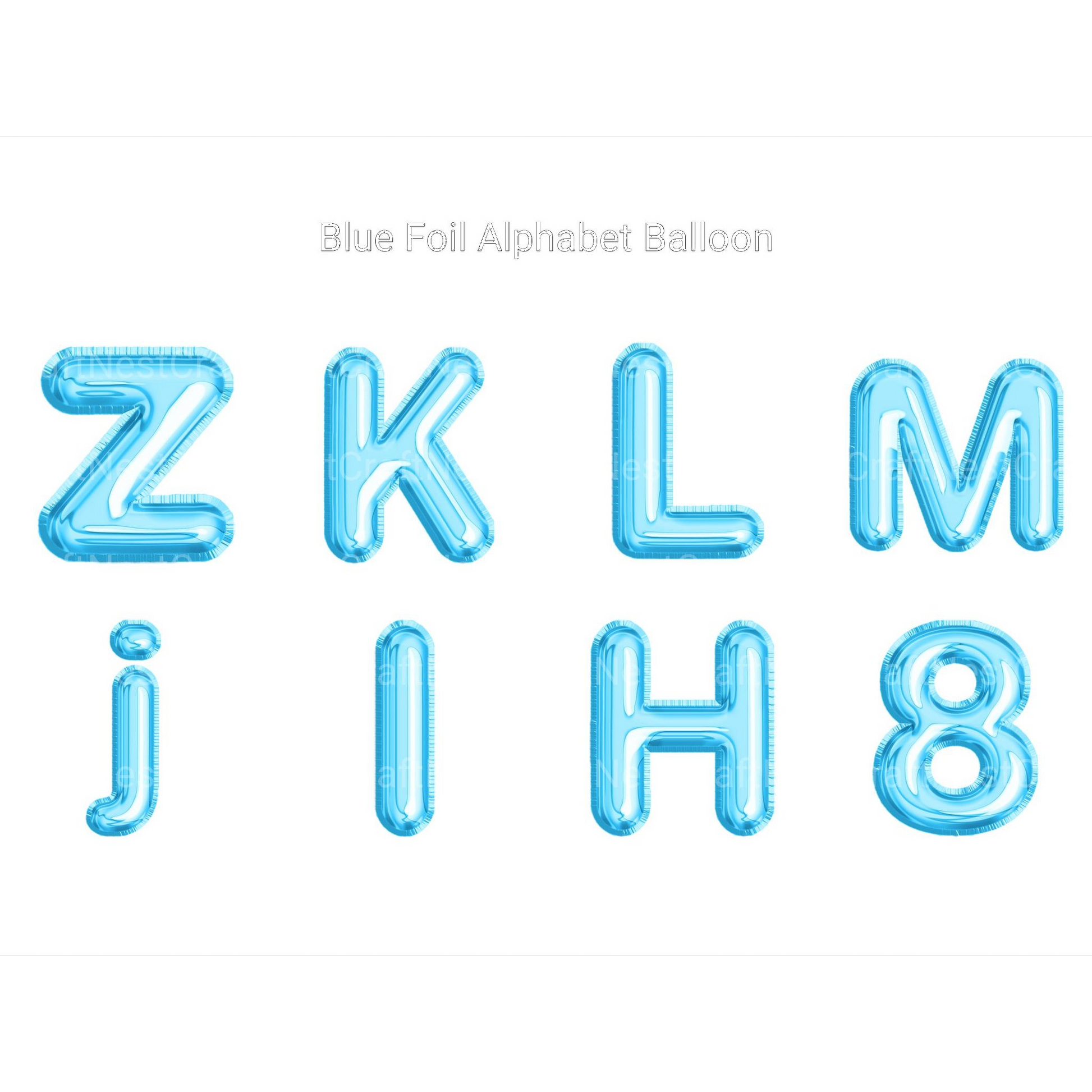Blue Foil Alphabet Balloon Clipart - CraftNest - Digital Crafting and Art