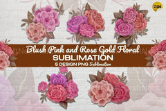 Blush Pink and Rose Gold Floral Clipart Bundle - CraftNest - Digital Crafting and Art