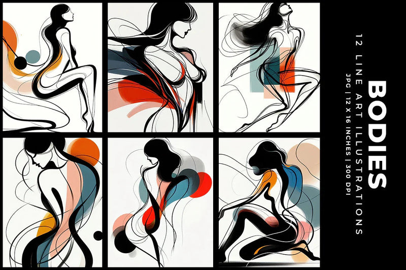 Line Art Bodies - Wall Art - CraftNest - Digital Crafting and Art