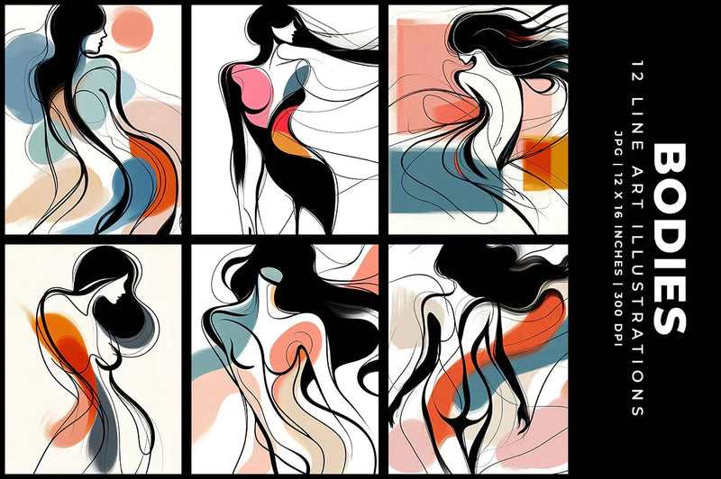 Line Art Bodies - Wall Art - CraftNest - Digital Crafting and Art