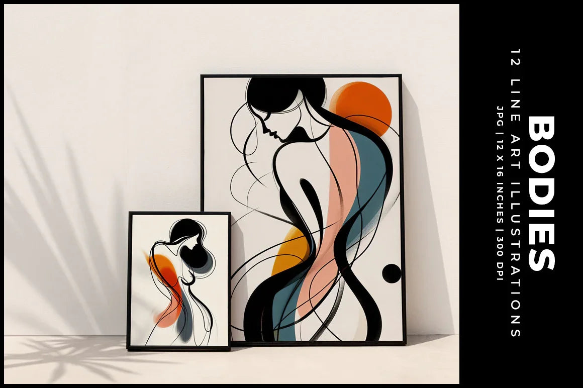 Line Art Bodies - Wall Art - CraftNest - Digital Crafting and Art