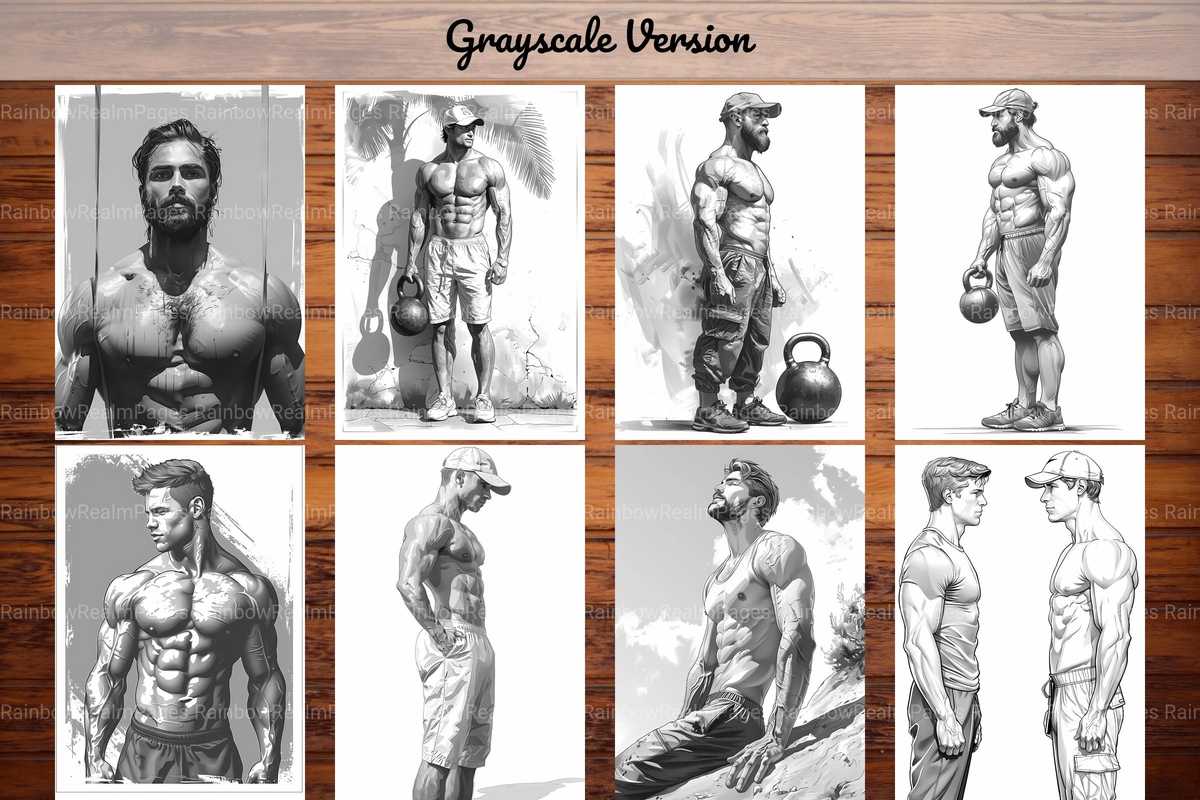 Bodybuilder Coloring Books - CraftNest - Digital Crafting and Art
