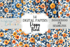 Boho Floral Poppy Seamless Digital Paper Design