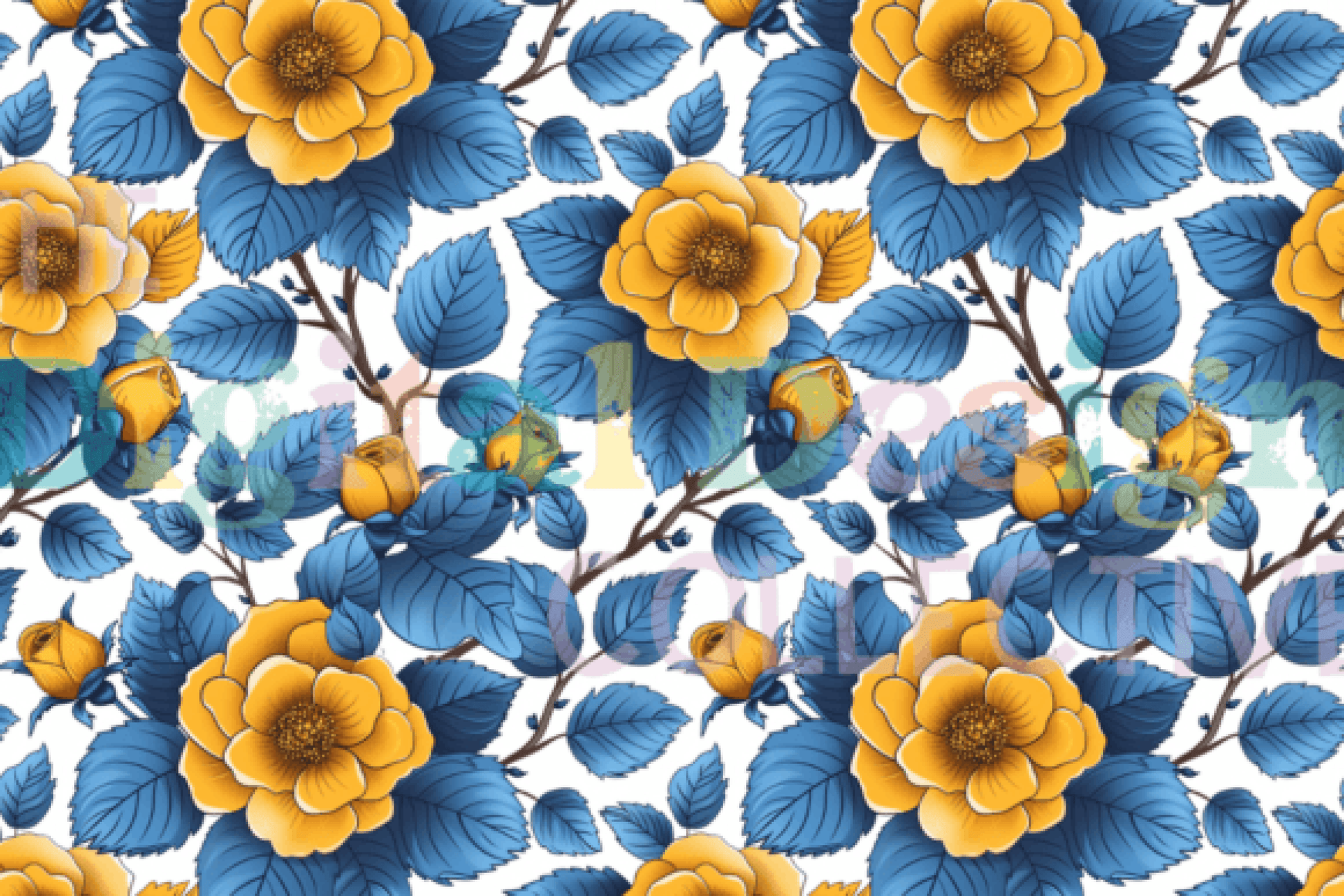 Boho Floral Poppy Seamless Digital Paper Design - CraftNest - Digital Crafting and Art