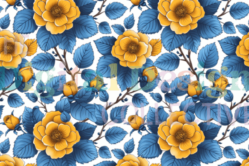 Boho Floral Poppy Seamless Digital Paper Design - CraftNest - Digital Crafting and Art