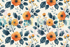 Boho Floral Poppy Seamless Digital Paper Design - CraftNest - Digital Crafting and Art