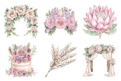 Boho Floral Wedding Clipart Bundle - CraftNest - Digital Crafting and Art
