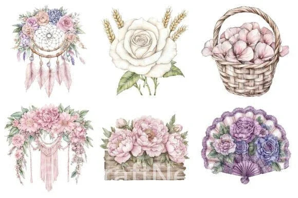 Boho Floral Wedding Clipart Bundle - CraftNest - Digital Crafting and Art