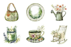 Boho Olive Green Mother's Day Clipart Bundle - CraftNest - Digital Crafting and Art