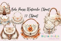 Boho Purses Clipart Bundle - CraftNest - Digital Crafting and Art
