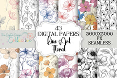 Boho Seamless Floral Patterns Digital Paper - CraftNest - Digital Crafting and Art
