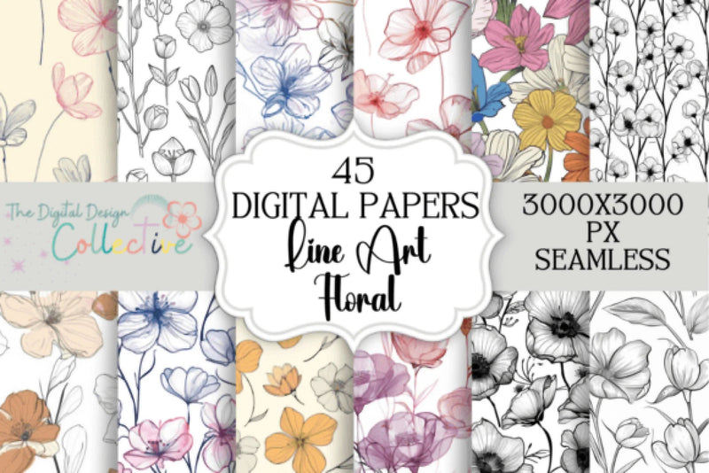 Boho Seamless Floral Patterns Digital Paper - CraftNest - Digital Crafting and Art