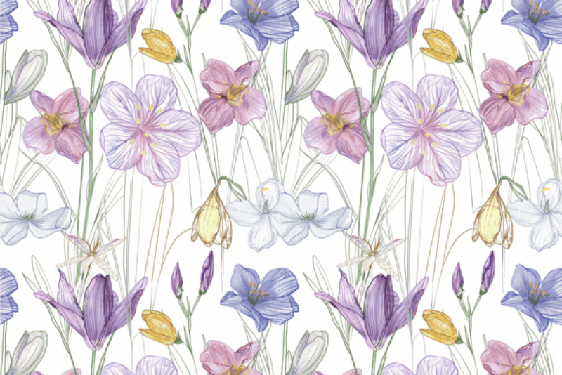 Boho Seamless Floral Patterns Digital Paper - CraftNest - Digital Crafting and Art