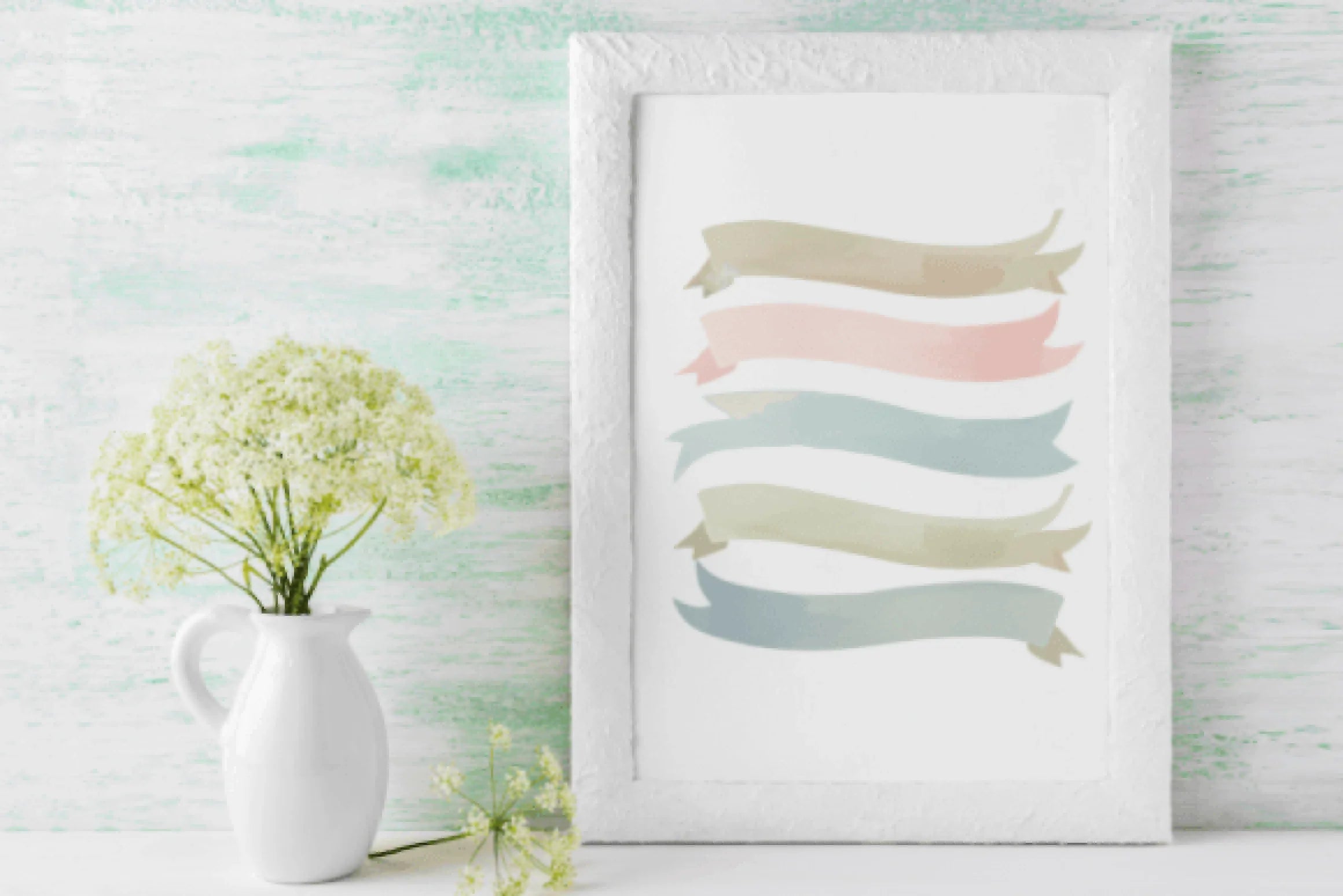 Boho Spring Pastel Banners & Ribbons Clipart Bundle - CraftNest - Digital Crafting and Art