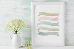 Boho Spring Pastel Banners & Ribbons Clipart Bundle - CraftNest - Digital Crafting and Art