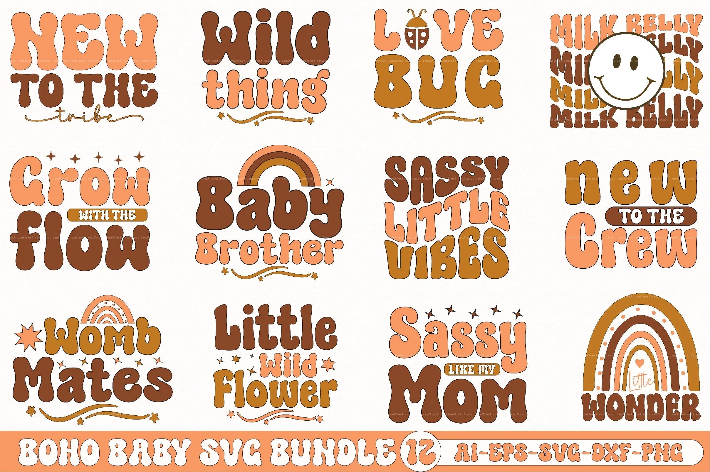 Boho Baby SVG Bundle