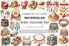 Boho Summer Fashion Coastal Set Clipart Bundle
