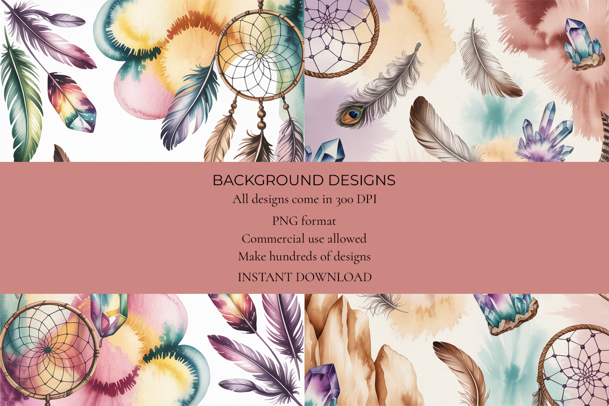 Boho Crystals Junk Journal Papers