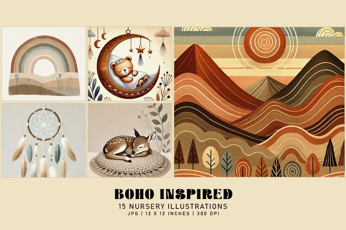 Boho Inspired - Nursery - CraftNest - Digital Crafting and Art