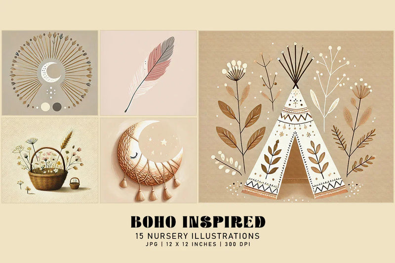Boho Inspired - Nursery - CraftNest - Digital Crafting and Art