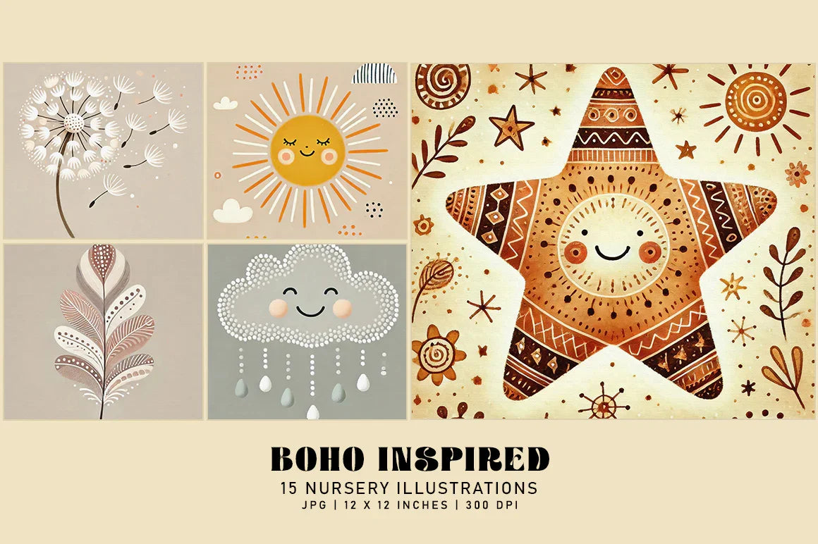 Boho Inspired - Nursery - CraftNest - Digital Crafting and Art