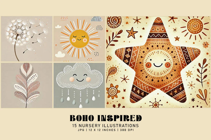 Boho Inspired - Nursery - CraftNest - Digital Crafting and Art