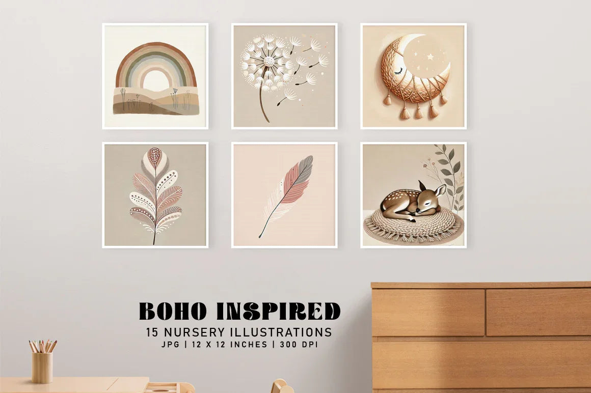 Boho Inspired - Nursery - CraftNest - Digital Crafting and Art