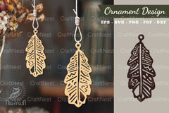 Boho Leaves Laser Cut Ornament Clipart Bundle - CraftNest - Digital Crafting and Art