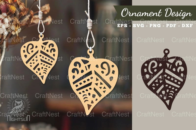 Boho Leaves Laser Cut Ornament Clipart Bundle - CraftNest - Digital Crafting and Art