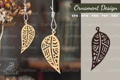 Boho Leaves Laser Cut Ornament Clipart Bundle - CraftNest - Digital Crafting and Art