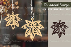 Boho Leaves Laser Cut Ornament Clipart Bundle - CraftNest - Digital Crafting and Art