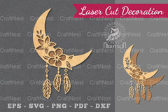 Boho Moon Laser Cut Decoration Clipart Bundle - CraftNest - Digital Crafting and Art