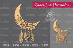 Boho Moon Laser Cut Decoration Clipart Bundle - CraftNest - Digital Crafting and Art