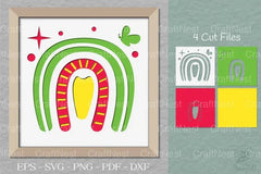 Boho Rainbow 3D Papercut - CraftNest - Digital Crafting and Art