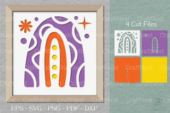 Boho Rainbow 3D Shadow Box SVG Bundle - CraftNest - Digital Crafting and Art