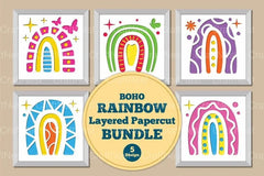 Boho Rainbow Layered Papercut - CraftNest - Digital Crafting and Art
