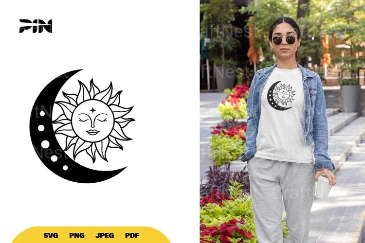 Boho Sun and Moon SVG Bundle - CraftNest - Digital Crafting and Art