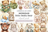Boho Teddy Bear Baby Clipart Bundle