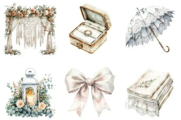 Boho Wedding Clipart Bundle 99 - CraftNest - Digital Crafting and Art