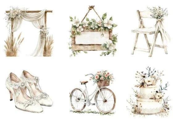 Boho Wedding Clipart Bundle 99 - CraftNest - Digital Crafting and Art
