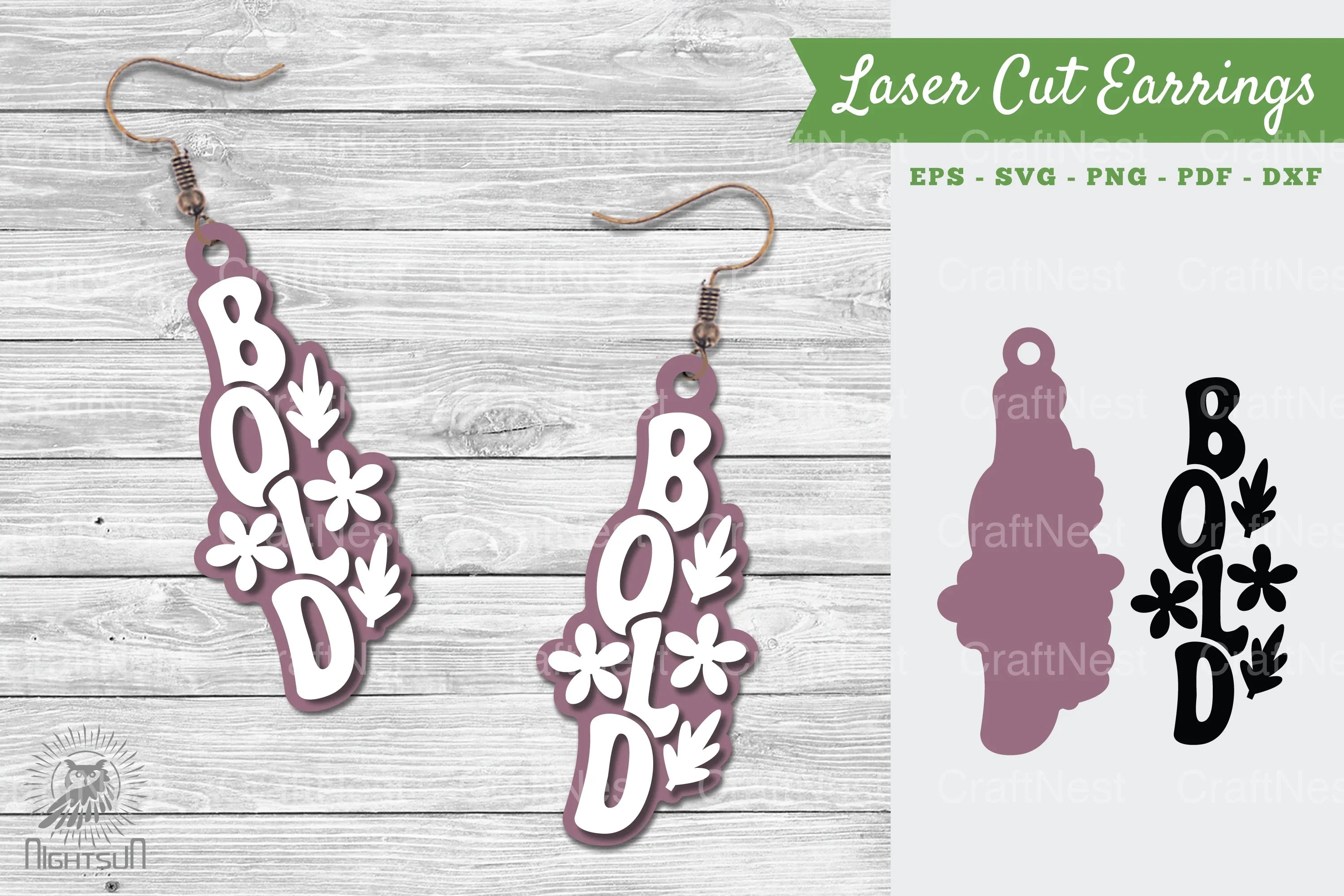 Bold Laser Cut Earrings SVG Bundle - CraftNest - Digital Crafting and Art