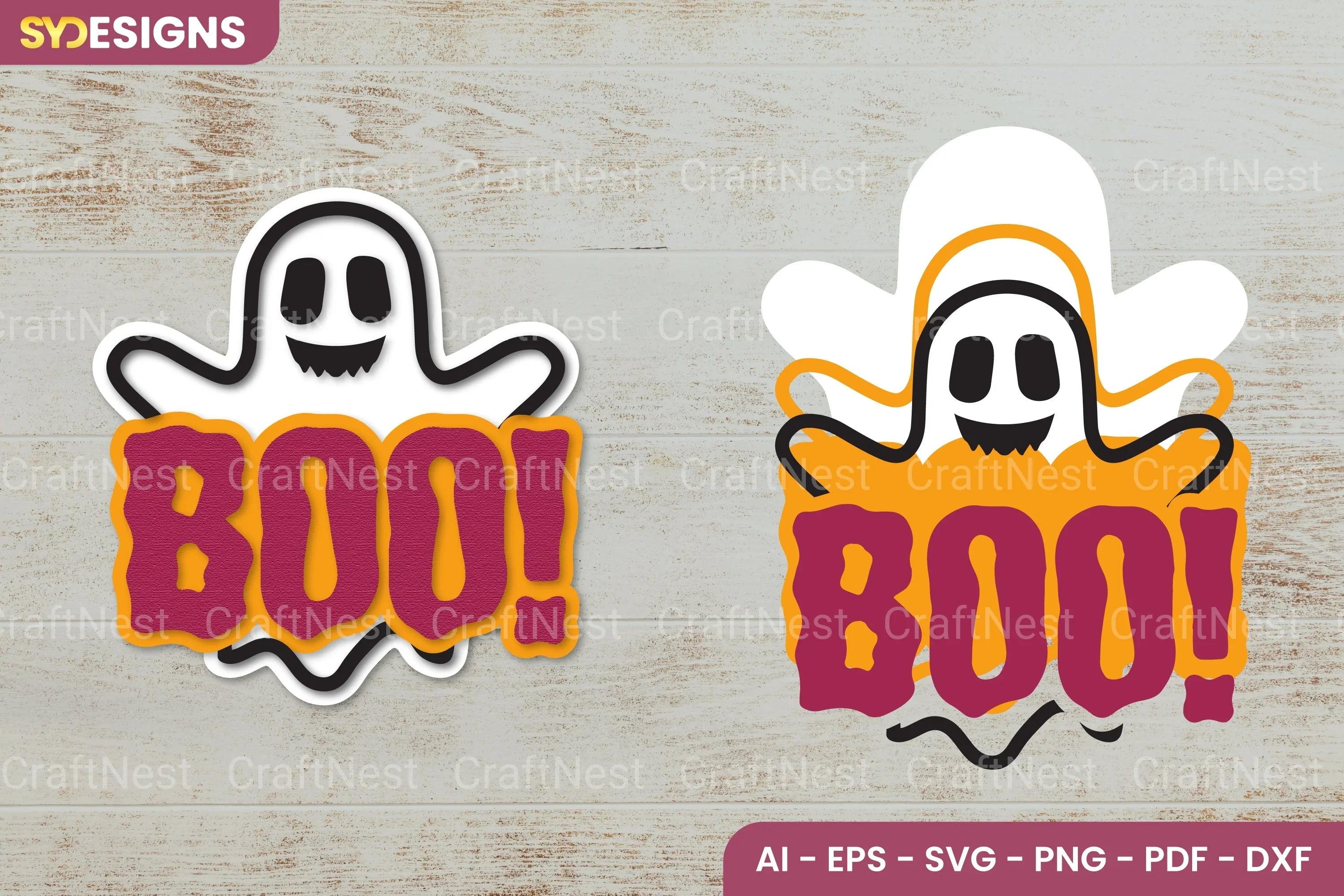Boo Halloween Lasercut SVG Bundle - CraftNest - Digital Crafting and Art