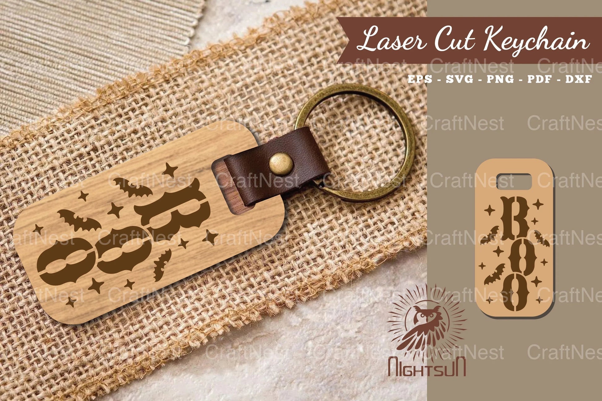 Boo Laser Cut Keychain Design Bundle - CraftNest - Digital Crafting and Art