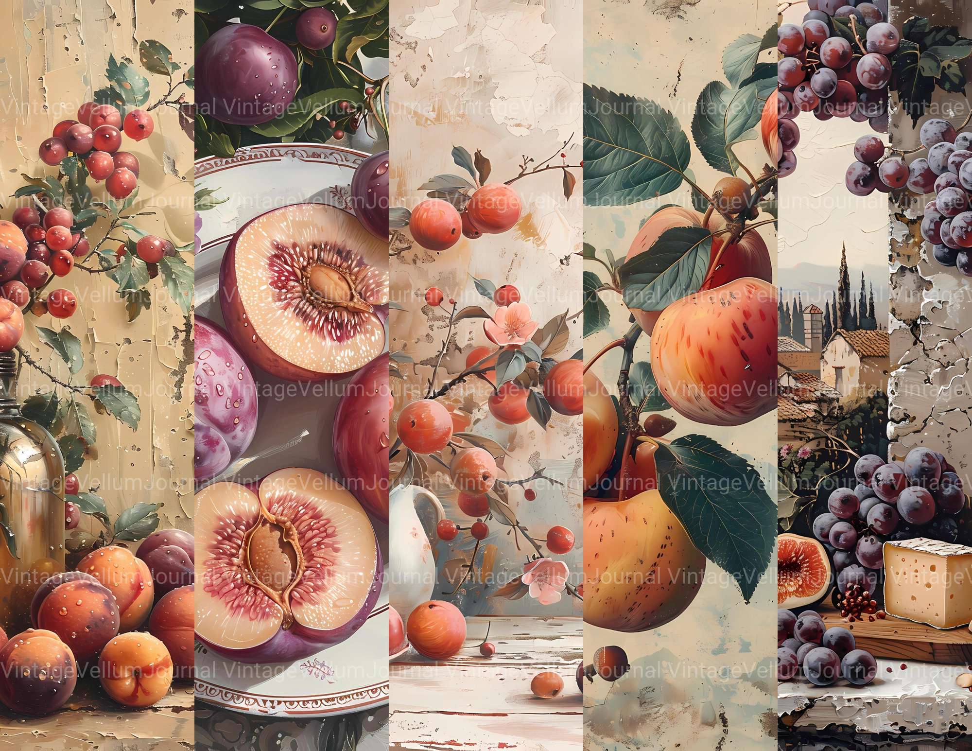 Stone Fruit Junk Journal Pages - CraftNest - Digital Crafting and Art