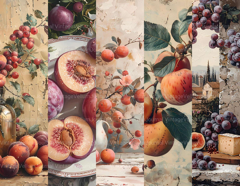 Stone Fruit Junk Journal Pages - CraftNest - Digital Crafting and Art