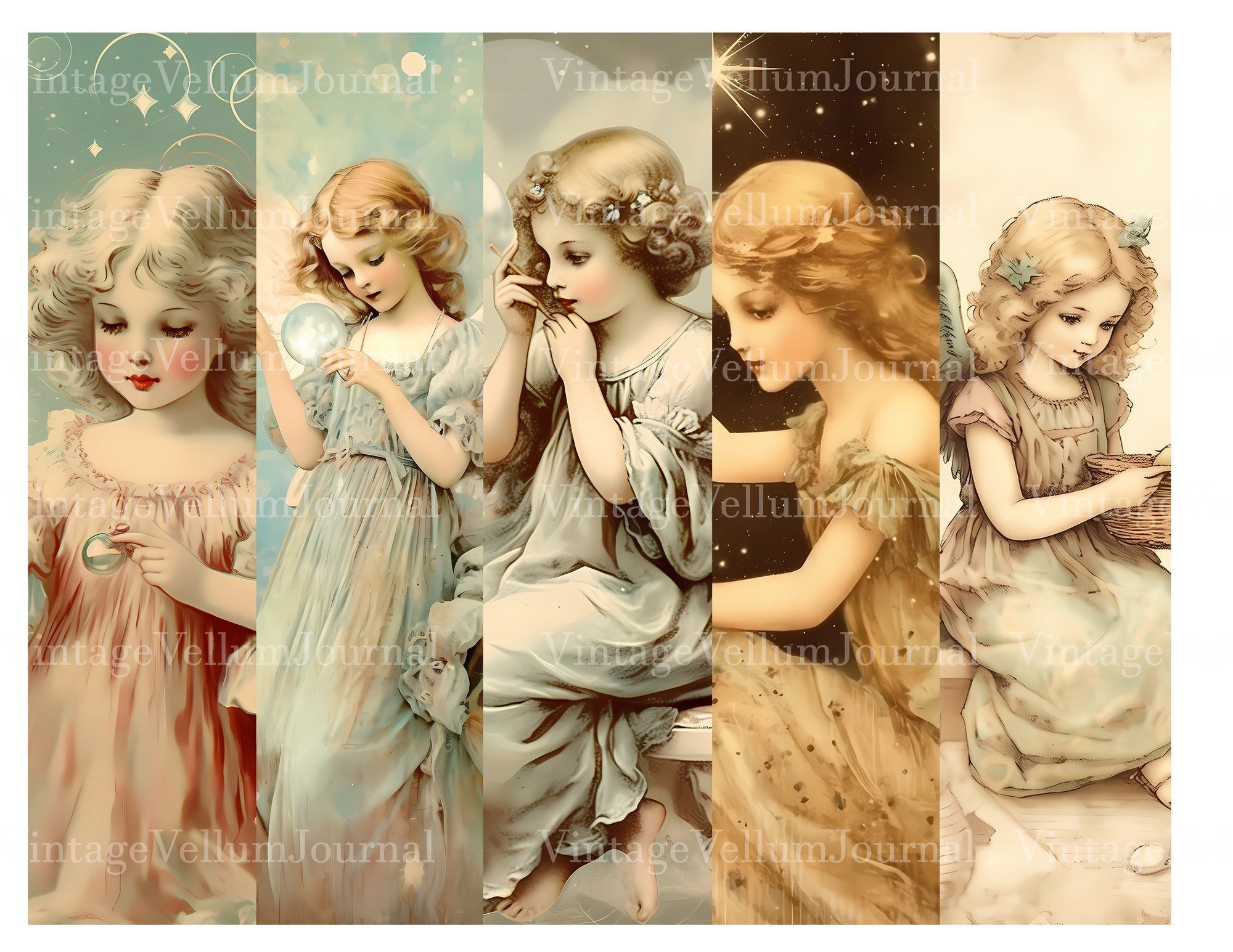 Cute Angels Junk Journal Pages - CraftNest