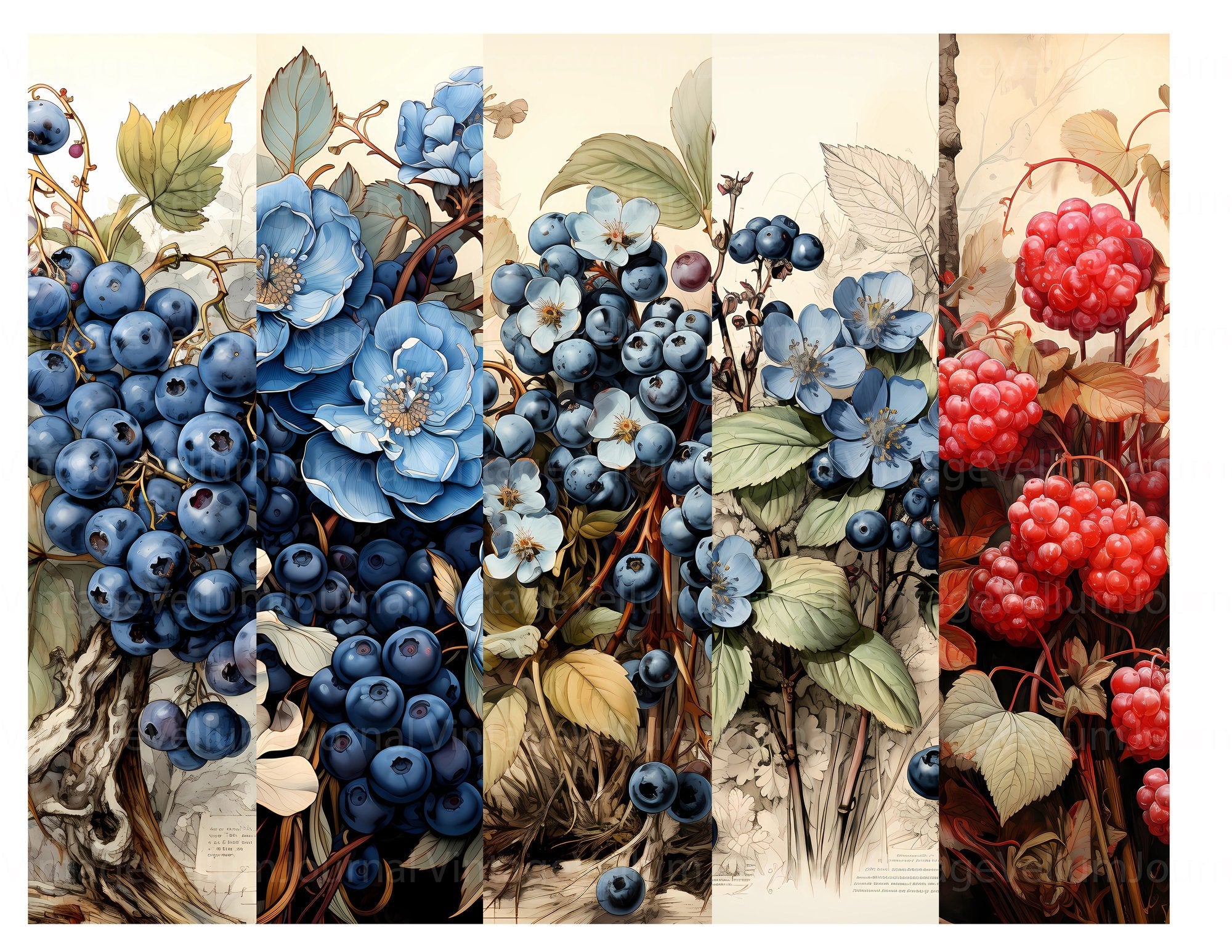 Berry Collections Junk Journal Pages - CraftNest